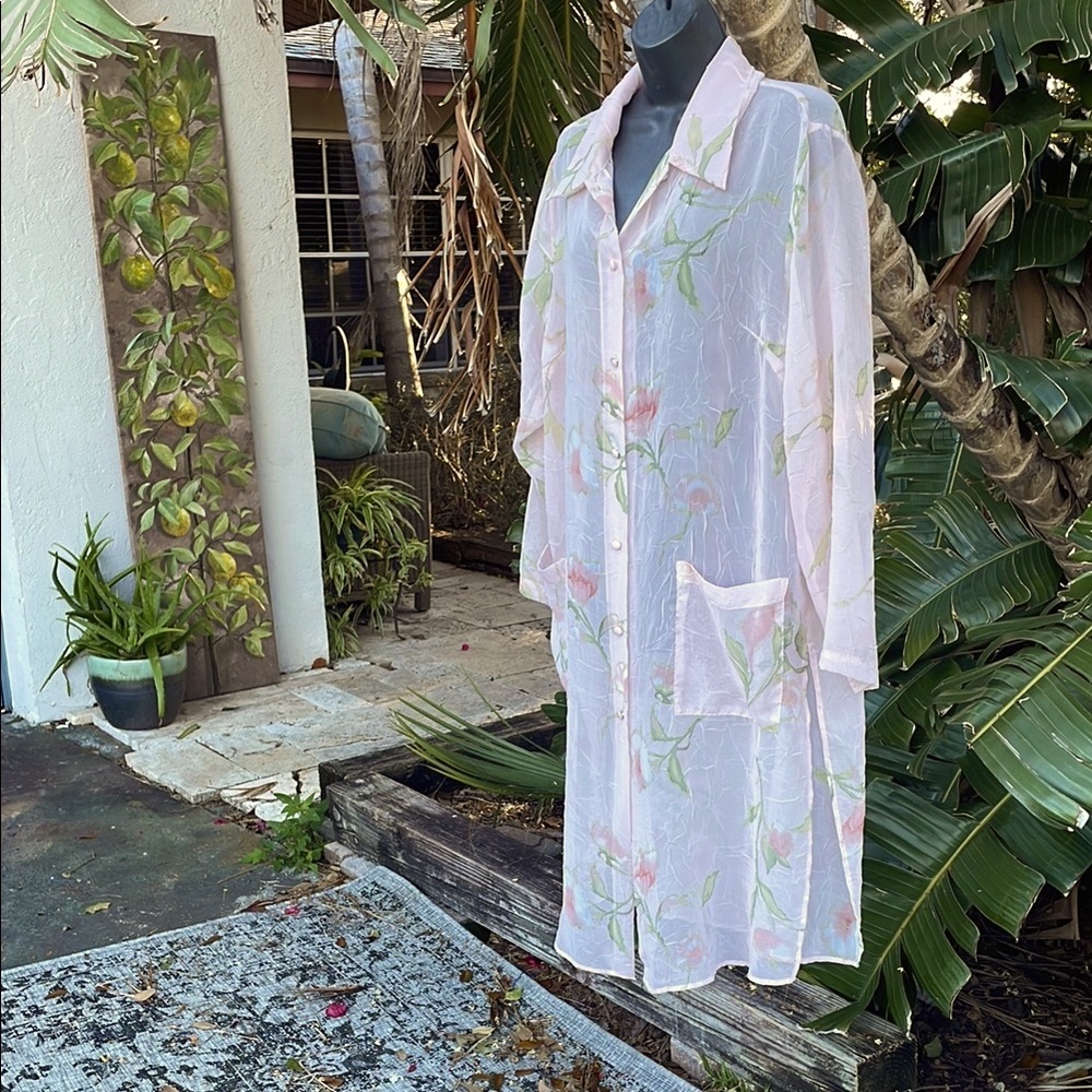 Sheer floral duster